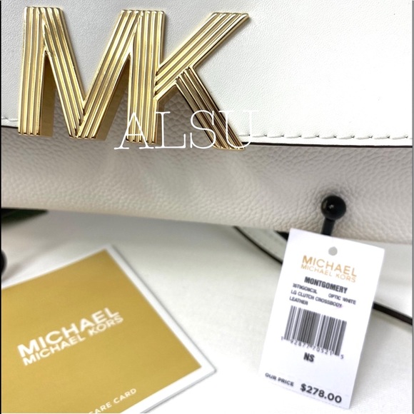 Michael Kors Large Le Crossbody Clutch Optic White - Picture 8 of 8